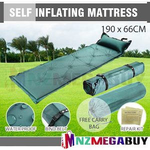 Self Inflating Camping Mattress  with Pillow GREEN