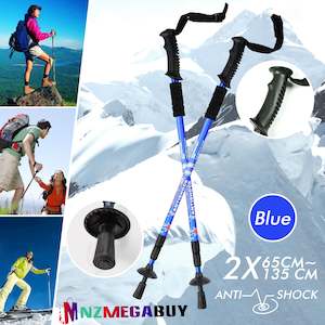 TREKKING POLES WALKING HIKING POLES 2 PCS - Blue