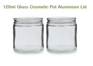 Cosmetic Pot Glass 120ml Aluminium Lid