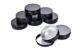 30gm Aluminium Tins / Lip Balm / Cosmetic Pots / Black