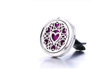 Car Diffusers: Car Aromatherapy Diffuser /Hearts Circle Vent Essential Oil Diffuser + 10 Pads