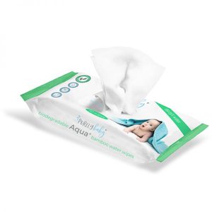 Biodegradable Aqua+ Bamboo 99.25% water wipes 70 wipes per pack