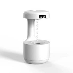 Anti-Gravity Air Humidifier Water Droplets Clock Lamp