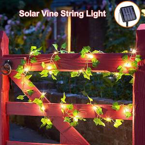 10M Solar Vine Leaf Fairy Garden String Lights