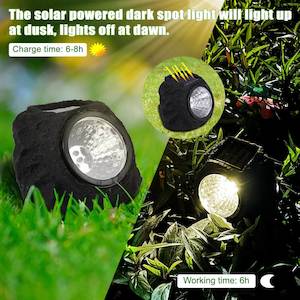 Solar Garden Rock Light Outdoor Waterproof Decoration – Yellow Light