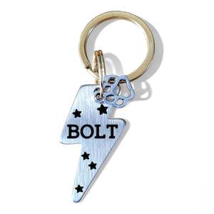 Lightning Bolt | Bespoke Brass | Cat & Dog ID Pet Tag