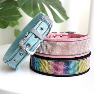 Rhinestone Wide Dog Collar