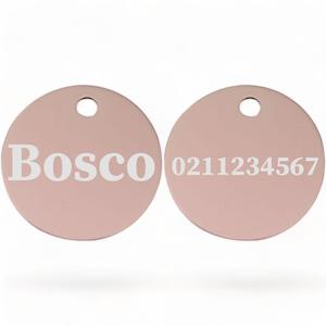 Name Front & Number Back | Round Aluminium | Dog ID Pet Tag