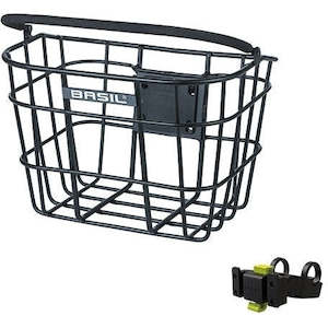 Baskets: Basil Bremen Aluminum Front Basket KF with Handlebar Holder