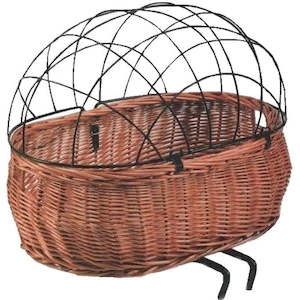 Basil Pluto Rattan Front Pet Basket + Natural Brown