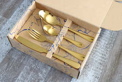 Classic 16 or 24 Piece Table Cutlery Shiny Gold