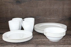 White Round Dinner Set 16 pcs