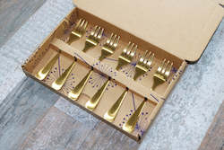 Classic 6 Piece Tea Fork Set Matte Gold