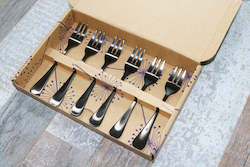 Classic 6 Piece Tea Fork Set Matte Black