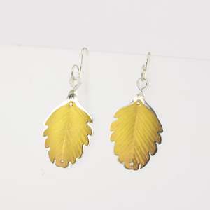 RB189: Beech Leaf errings - gold