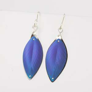 RB191: Pohutukawa leaf earrings - purple