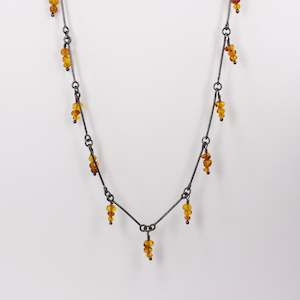 Jewellery: FS286: Long amber chain