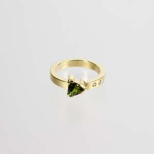 RMO36: Green tourmaline and diamond ring