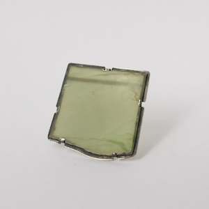 JMR256: Large pounamu and sterling silver brooch