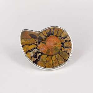 Jewellery: RW318L Moroccan ammonite fossil Brooch/pendant