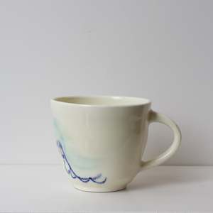 JLA64: Tea Cup - white with hand-drawn image