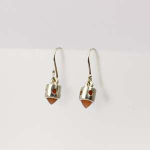 RK64: Bullet earrings - peach moonstone