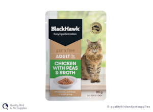 Pet: Black Hawk Grain Free Wet Cat Chicken With Peas & Broth 85G