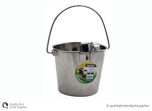 Pet One Hanging Flat Sided Stainless Steel Pail 2.2L