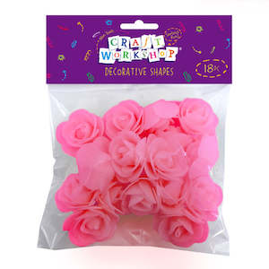 Craft Foam Rose Pink 4cm 18pc