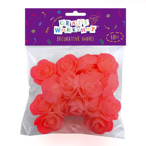 Craft Foam Rose Red 4cm 18pc