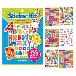 Sticker Book Alphabet Bright 320pc