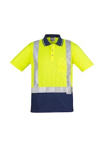 ZH233 BIZCollection SYZMIK Hi Vis Spliced Short Sleeve Taped Polo. Nz