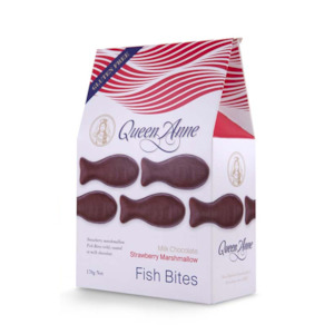 Milk Chocolate Strawberry Marshmallow Fish Bites 170g