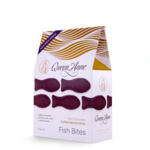 Dark Chocolate: Dark Chocolate Coffee Marshmallow Fish Bites - 170g