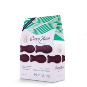 Dark Chocolate: Dark Chocolate Peppermint Marshmallow Fish Bites - 170g