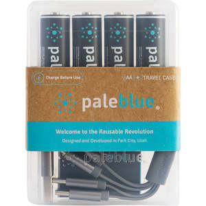 Paper wholesaling: USB Rechargeable Pale Blue AA 4-pack (incl USB-C charging cable)