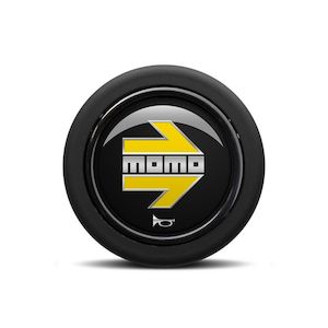 ARROW POLISHED BLACK/YELLOW (ROUND LIP) Horn Button