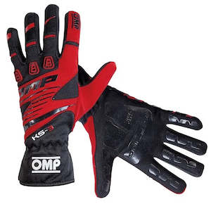 Professional motor racing: OMP Gloves KS3 Black/Red