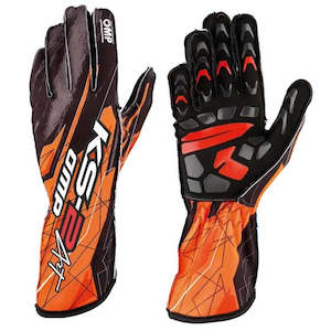 Professional motor racing: OMP Gloves KS2 Art Black/Orange