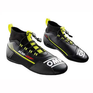 Professional motor racing: OMP Boots KS2F Black/Fluro Yellow