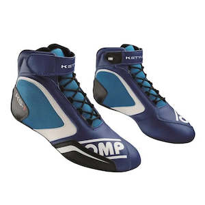 Professional motor racing: OMP Boots KS1 Navy Blue/Cyan