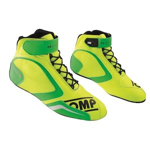 Professional motor racing: OMP Boots KS1 Fluro Yellow/Fluro Green