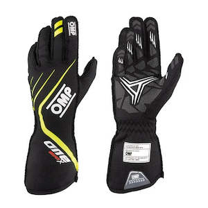 Professional motor racing: OMP Gloves One Evo X Black/Yellow CLEARANCE