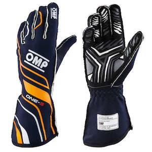 Professional motor racing: OMP Gloves ONE S Blue/Orange