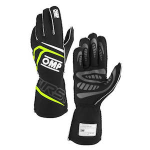 Professional motor racing: OMP Gloves First Black/Yellow