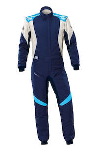 Professional motor racing: OMP Suit First Evo Blue/Cyan 2025