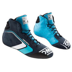 Professional motor racing: OMP Boots Tecnica Blue/Cyan