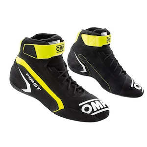 Professional motor racing: OMP Boots First Anthracite/Yellow