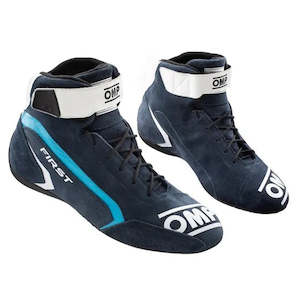 Professional motor racing: OMP Boots First Blue/Cyan