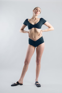 Clothing manufacturing: Mini Geraldine Swim Top - Gunmetal (PO)